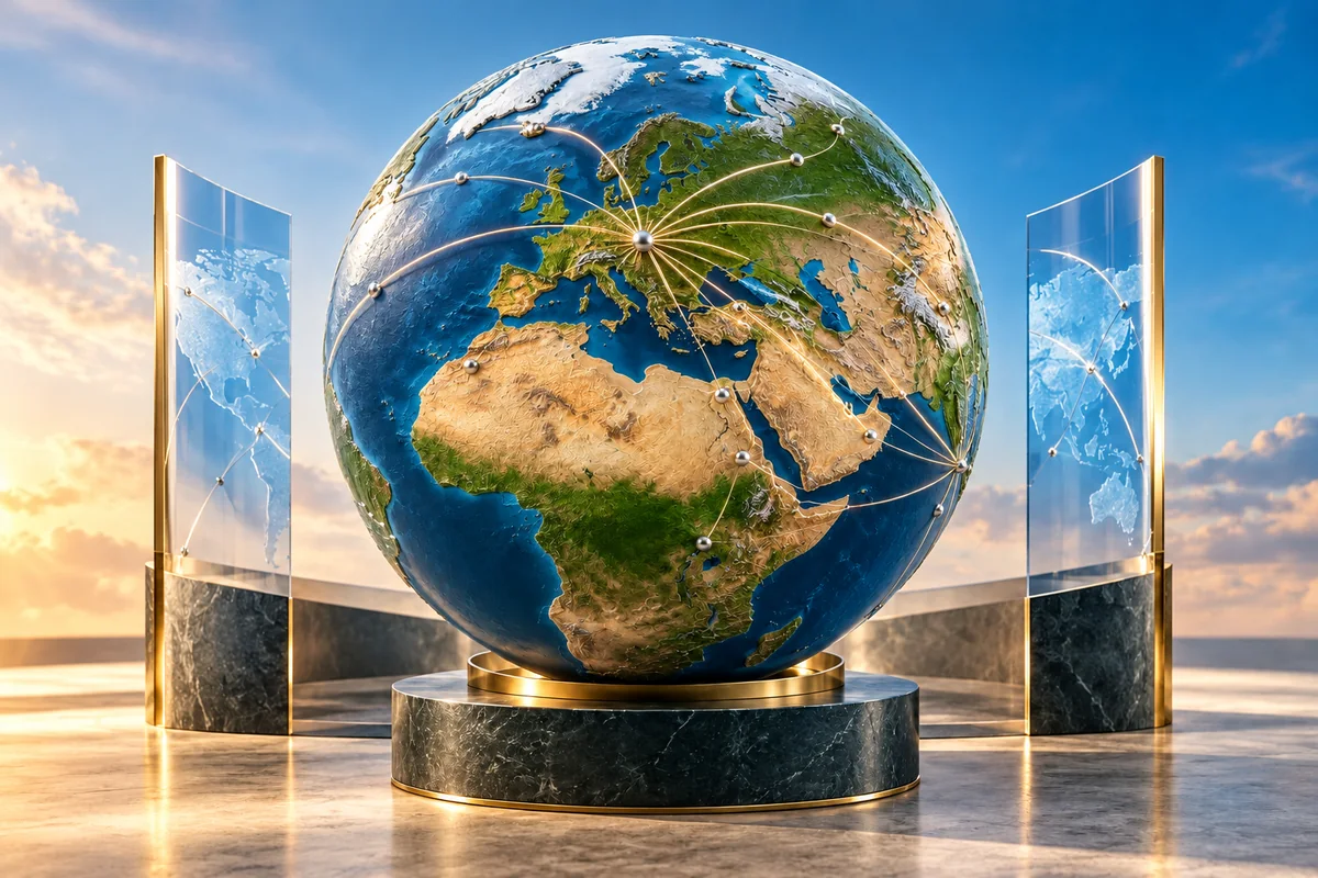 Shared follow-up between Germany and Türkiye. — Full-color conceptual image of a globe showing Europe and the Mediterranean