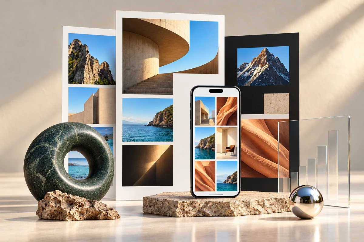 Every channel should support the same goal. — Full-color conceptual composition of campaign boards and a phone