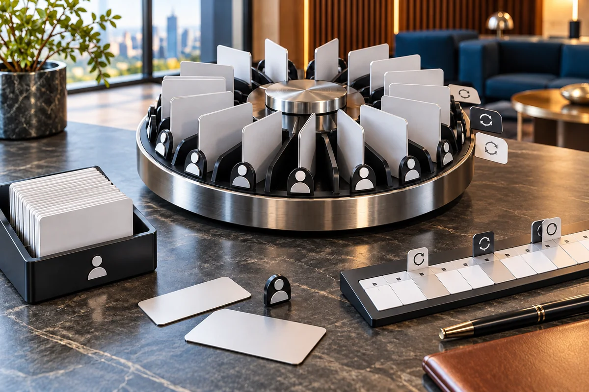 License cards paired with user tokens, renewal tabs and a returned-card tray.