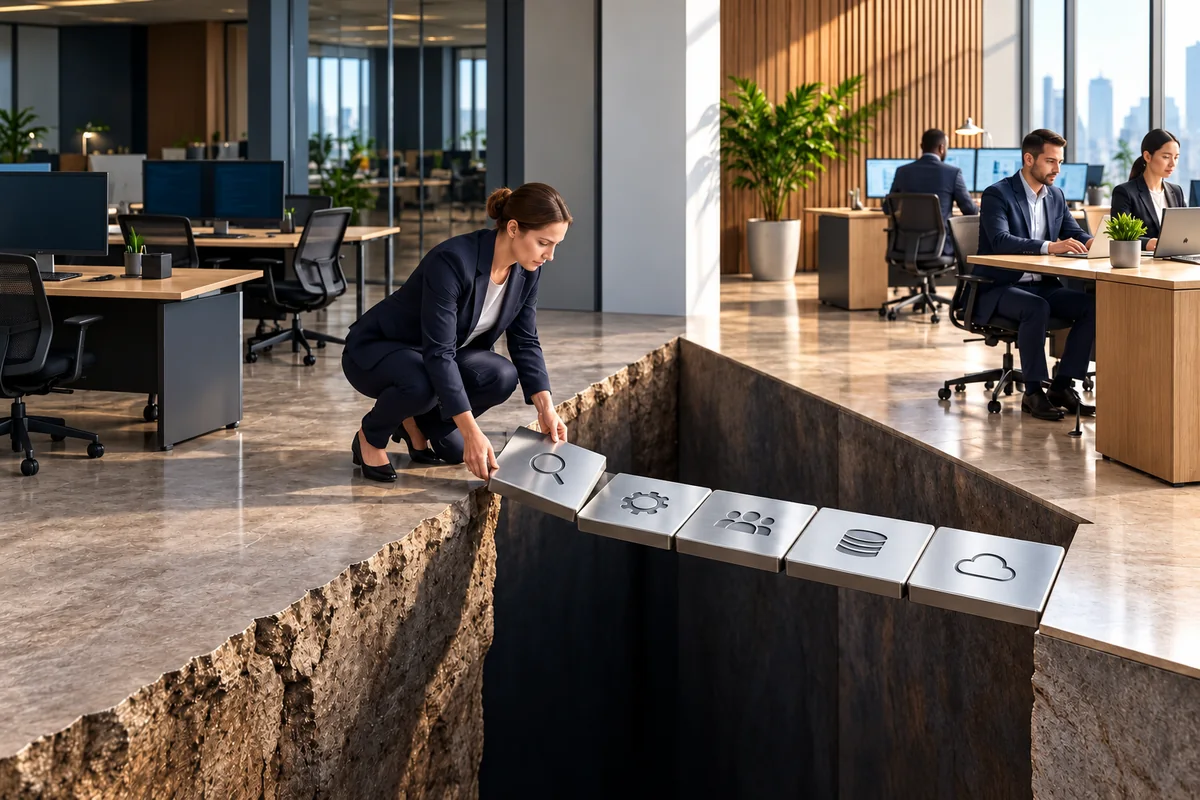 Recovery task cards bridge an inactive primary workspace and an operating alternative office.